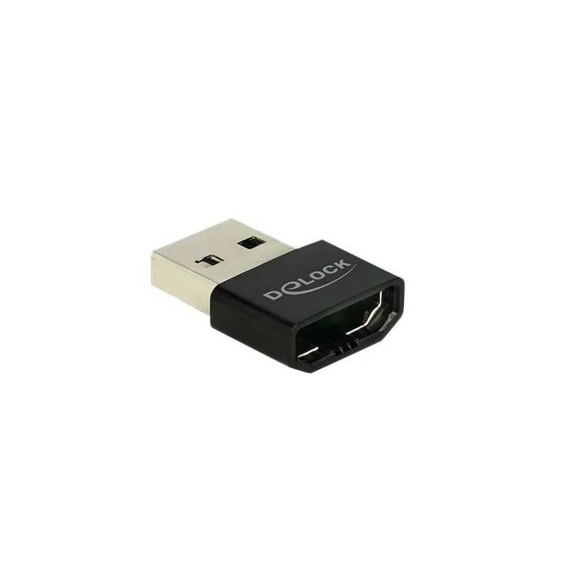 DELOCK HDMI-A Female to USB Type-A Male Adapter – Black – Compact, Convenient, and Easy to Use DELOCK HDMI-A Female to USB Type-A Male Adapter – Black – Compact, Convenient, and Easy to Use