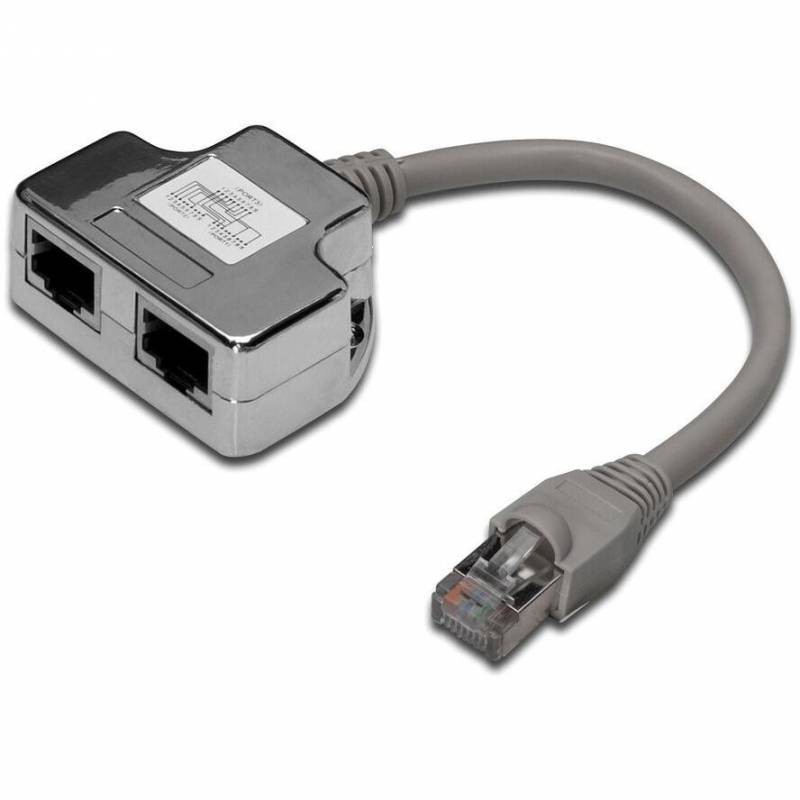 DIGITUS Patch Cable Adapter Cat5e | 2x RJ45 (Female) to 1x RJ45 (Male) – 0.19m DIGITUS Patch Cable Adapter Cat5e | 2x RJ45 (Female) to 1x RJ45 (Male) – 0.19m