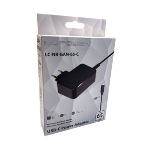 LC-Power 65W GaN USB-C Notebook Power Adapter – Ultra-Compact, High-Efficiency Charging