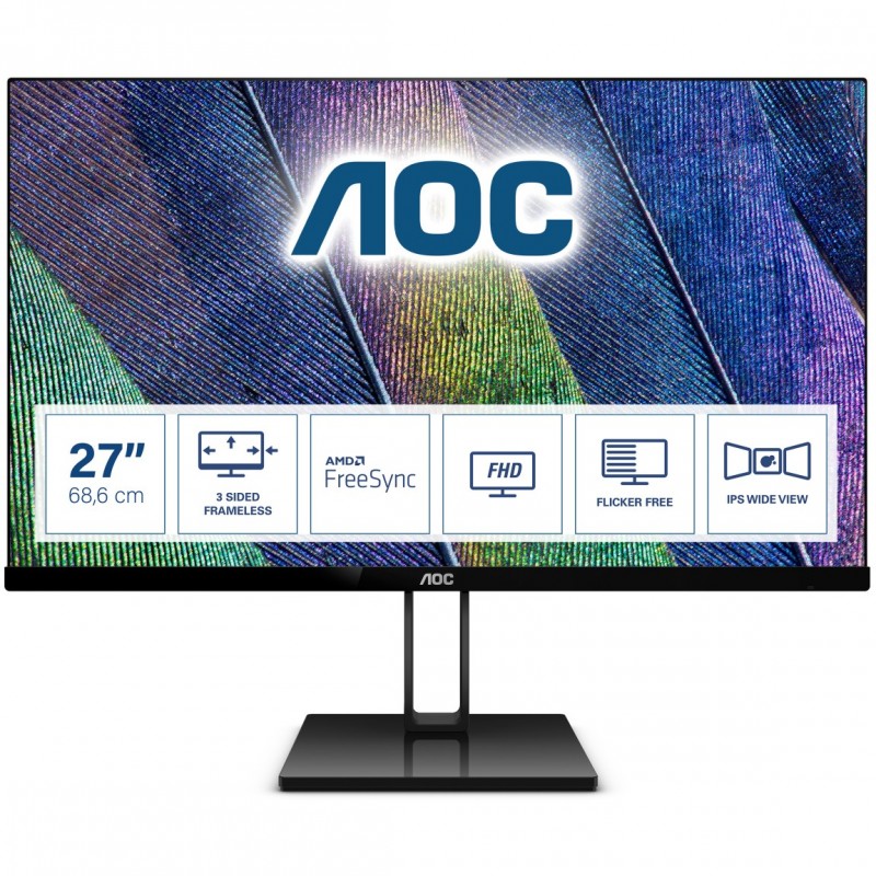 Pensionista Surrey Monarquía AOC Monitor Value-line 27V2Q Full HD 75Hz 27" Black