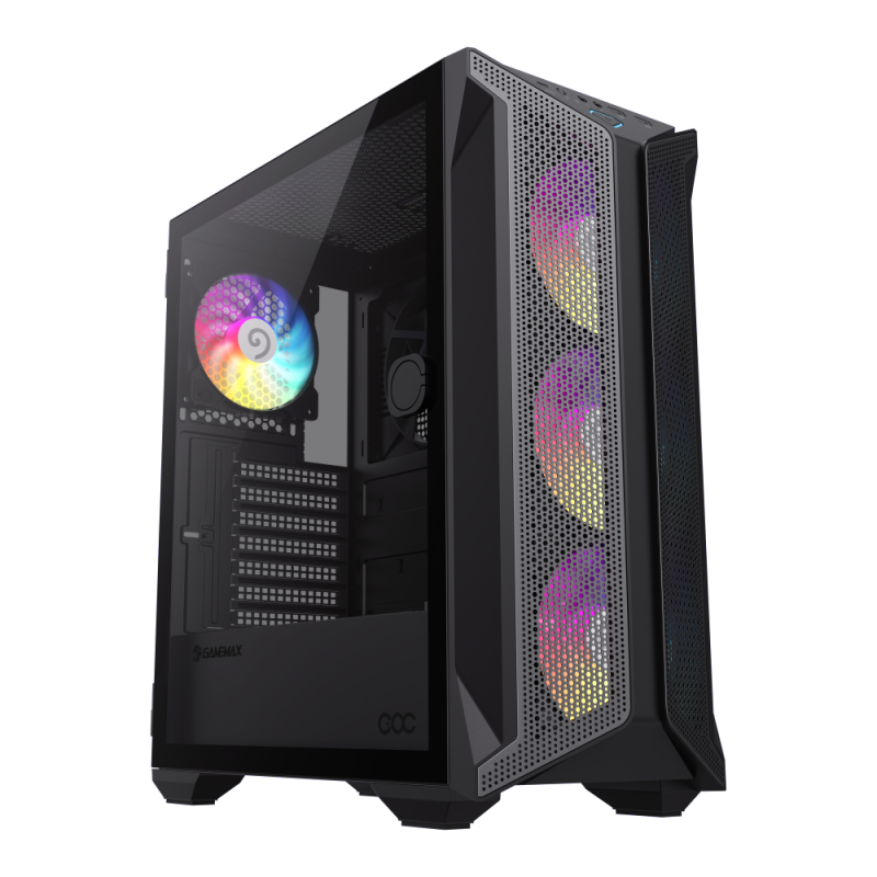 GameMax Brufen COC Mid Tower – Premium Gaming Case with ARGB Fans & Turbo Cooling GameMax Brufen COC Mid Tower – Premium Gaming Case with ARGB Fans & Turbo Cooling