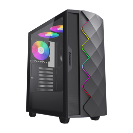 GameMax Diamond CP BK – Mid Tower PC Case with Sliding Door & COC Cooling