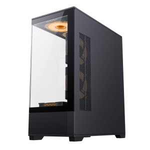 GameMax Vista Mid-Tower ATX Case – Modular Airflow Case with ARGB Fans and Full-Glass Aesthetic