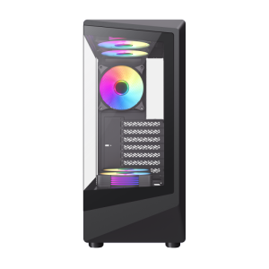 GameMax Vista COC AB ATX Mid-Tower – Panoramic Gaming Case with Patented COC Cooling & ARGB Fans