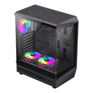GameMax Vista COC AB ATX Mid-Tower – Panoramic Gaming Case with Patented COC Cooling & ARGB Fans