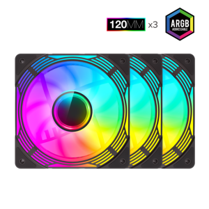 GameMax KF300R BK 3-in-1 ARGB Reverse Fan Kit – Silent Reverse Cooling with Full RGB Control