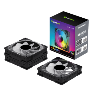 GameMax KF300R BK 3-in-1 ARGB Reverse Fan Kit – Silent Reverse Cooling with Full RGB Control