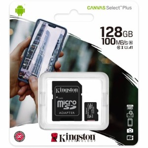 Kingston 128GB Canvas Select Plus Micro SD XC 100MB/s +adapter