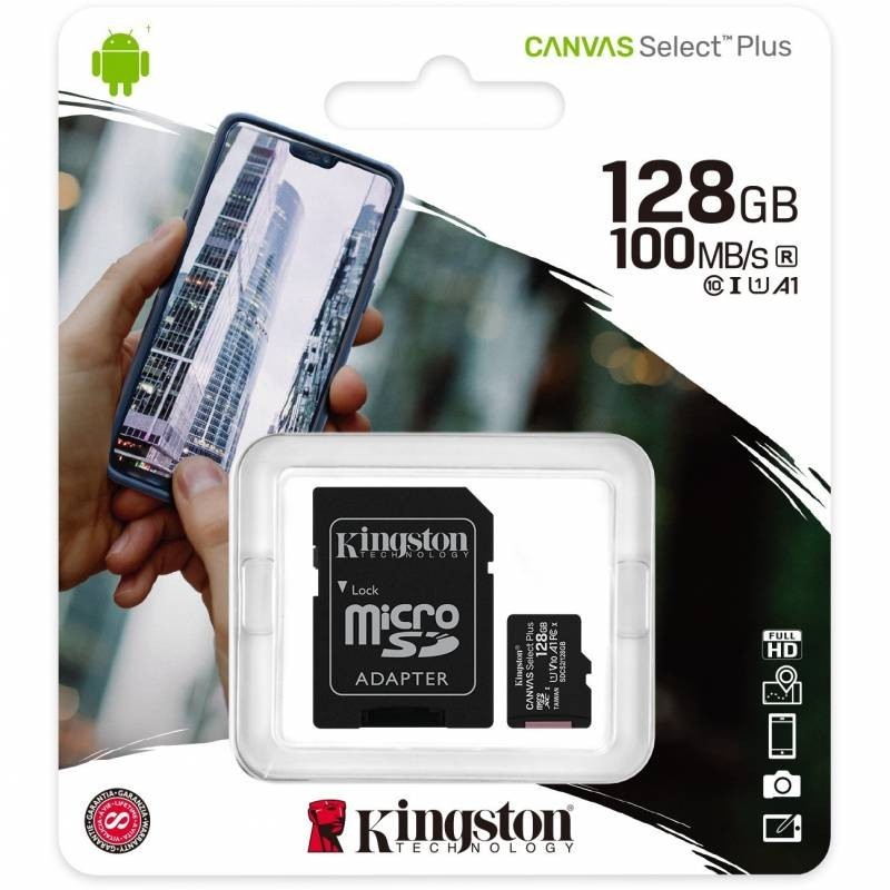 Kingston 128GB Canvas Select Plus Micro SD XC 100MB/s +adapter Kingston 128GB Canvas Select Plus Micro SD XC 100MB/s +adapter
