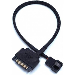 2-Pack SATA to 3-Pin Power Adapter Cable for PC Fans – 30 cm