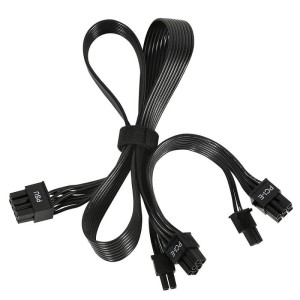 8-Pin to Dual 6+2 Pin PCIe Power Cable – 30 cm