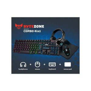 Bytezone BZ-X4EU Gaming Combo: Keyboard, Mouse, Headset, and Pad