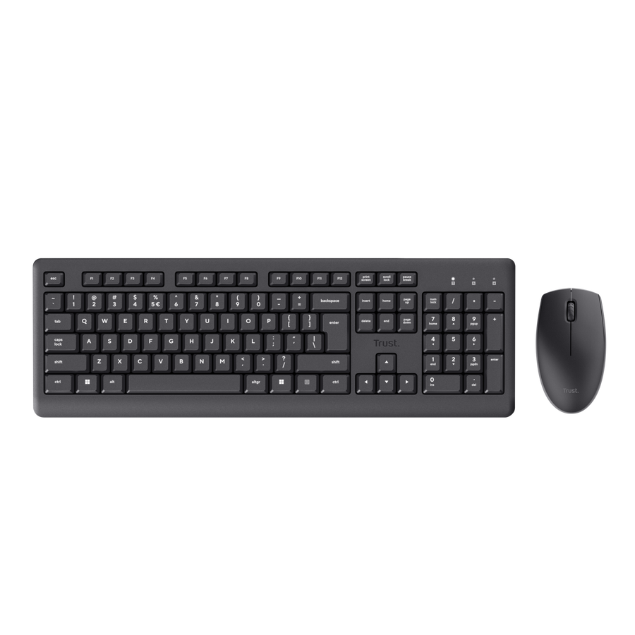 Trust Primo Wireless Keyboard and Mouse Set Quiet Keys | Black