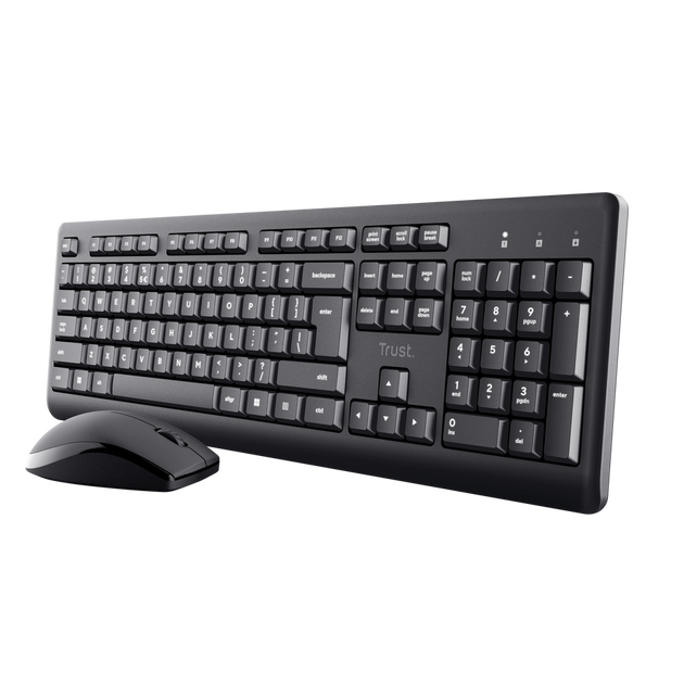 Trust Primo Wireless Keyboard and Mouse Set Quiet Keys | Black