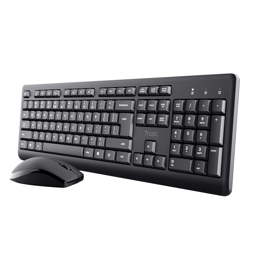 Trust Primo Wireless Keyboard and Mouse Set Quiet Keys | Black