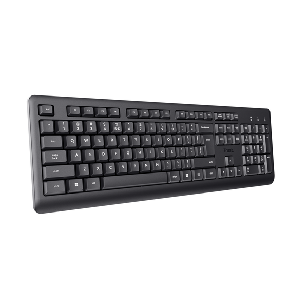 Trust Primo Wireless Keyboard and Mouse Set Quiet Keys | Black