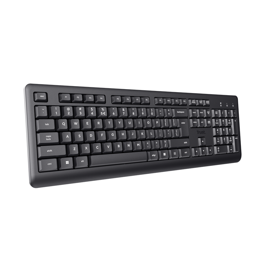 Trust Primo Wireless Keyboard and Mouse Set Quiet Keys | Black