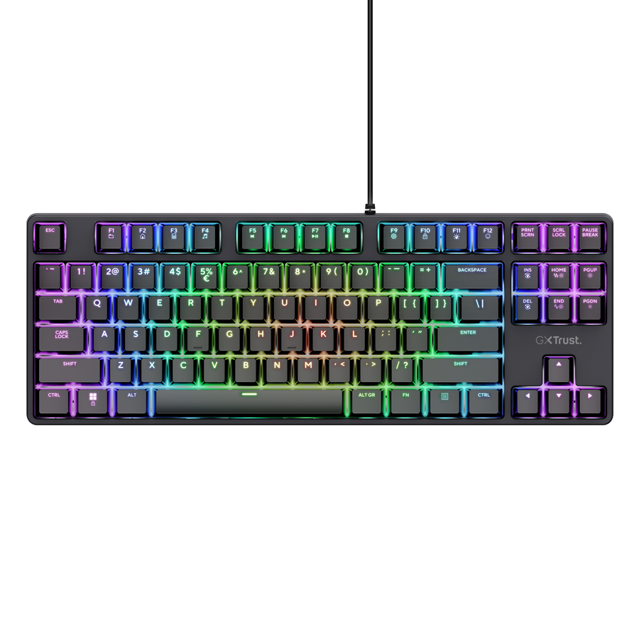 Trust GXT 864 Cada TKL Mechanical Gaming Keyboard RGB Brown Switches | Black