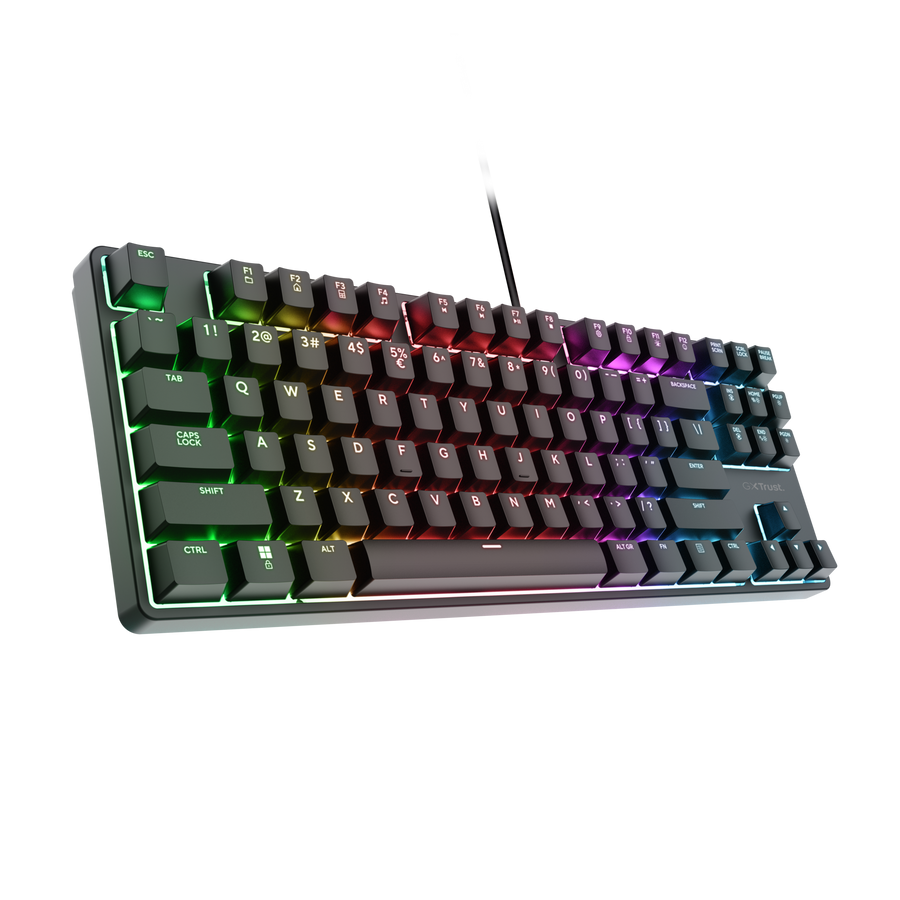 Trust GXT 864 Cada TKL Mechanical Gaming Keyboard RGB Brown Switches | Black