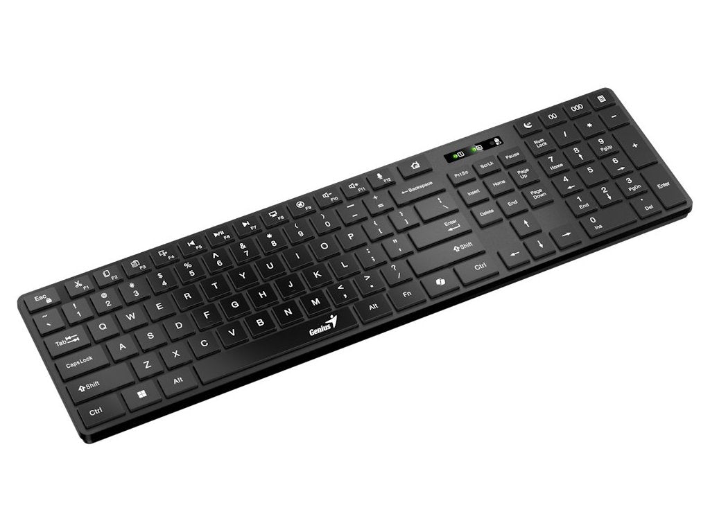 Genius SlimStar 7250BT Wireless Bluetooth + 2.4GHz Slim Keyboard with Copilot Key | Black