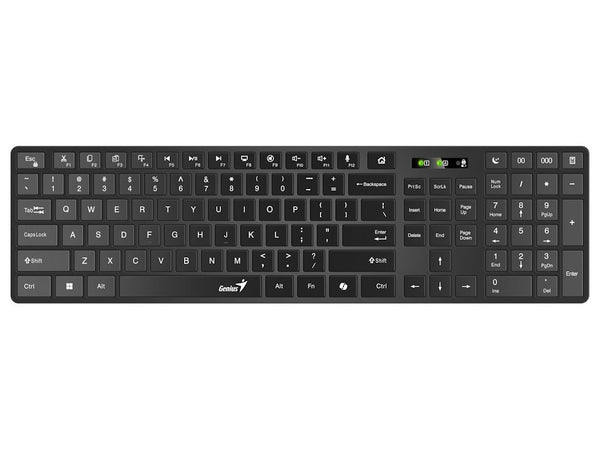 Genius SlimStar 7250BT Wireless Bluetooth + 2.4GHz Slim Keyboard with Copilot Key | Black