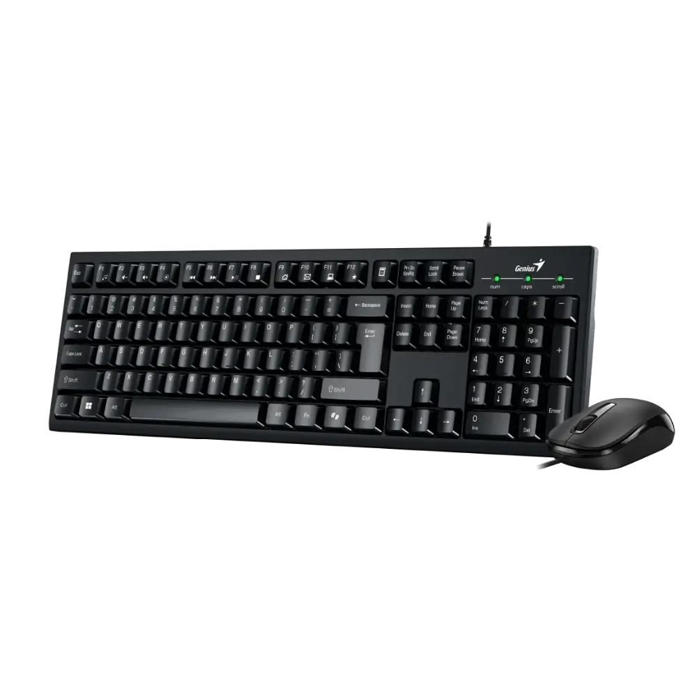 Genius KM-100SE Wired USB Keyboard and Mouse Combo with Copilot Key | Black