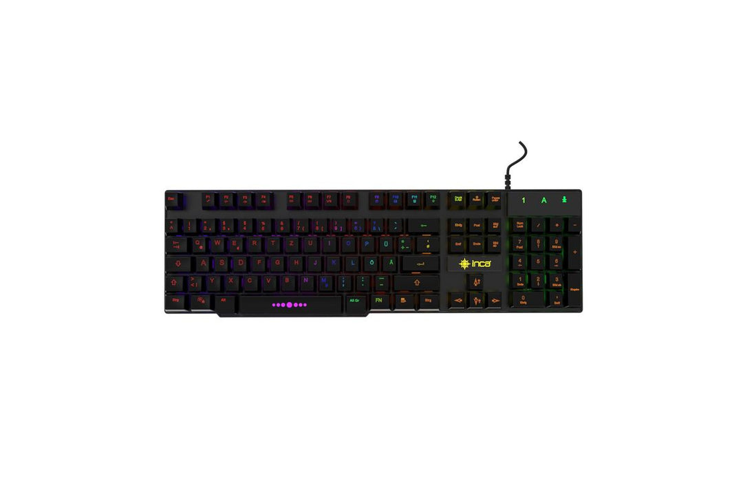 INCA IKG-446 tastierë gaming me ndriçim LED Rainbow dhe layout gjerman QWERTZ