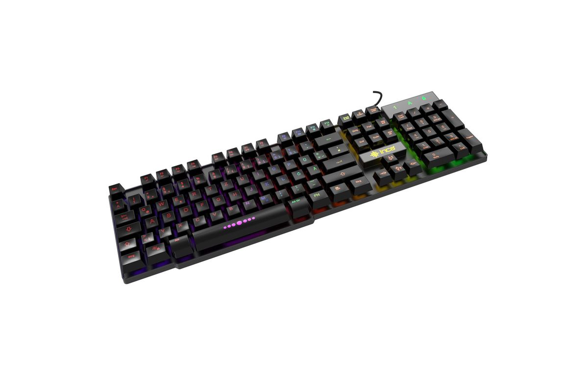 INCA IKG-446 tastierë gaming me ndriçim LED në 3 ngjyra dhe shkronja transparente